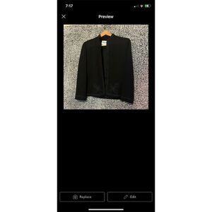 Dalton Women's Vintage Black Wool Blazer Jacket Mid-Length ClassicSz12